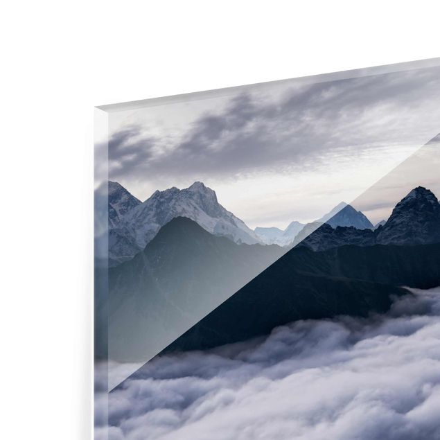 Glasschilderijen Sea Of ​​Clouds In The Himalayas