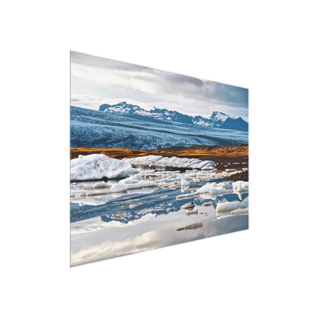 Glasschilderijen Glacier Lagoon