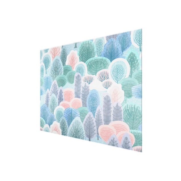 Glasschilderijen happy Forest In Pastel