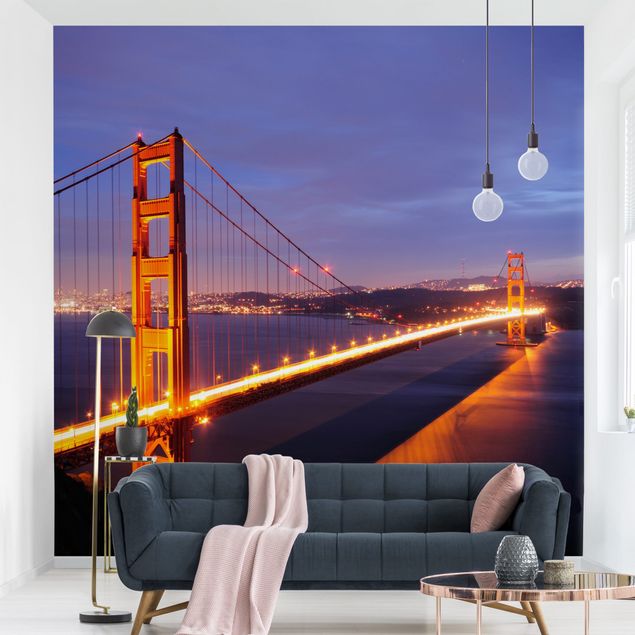 Fotobehang Golden Gate Bridge At Night