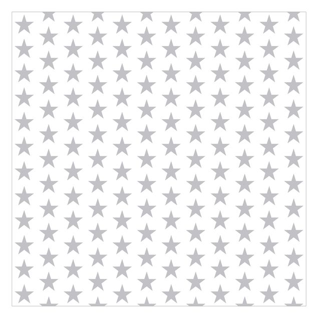 Patroonbehang Large Grey Stars On White