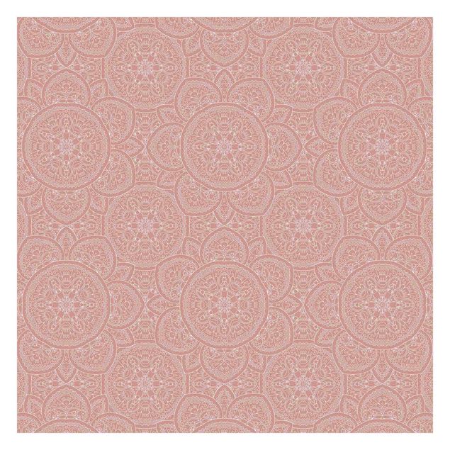 Patroonbehang Large Mandala Pattern In Antique Pink