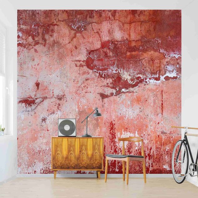 Fotobehang Grunge Concrete Wall Red