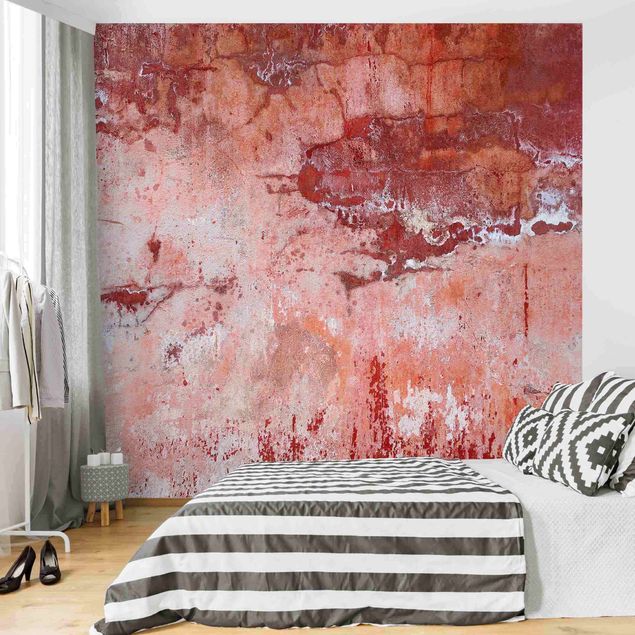 Fotobehang Grunge Concrete Wall Red
