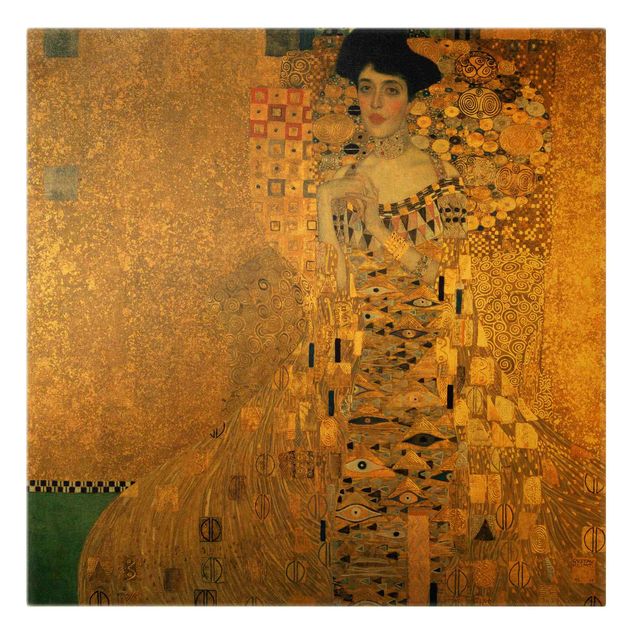 Canvas schilderijen Gustav Klimt - Portrait Of Adele Bloch-Bauer I