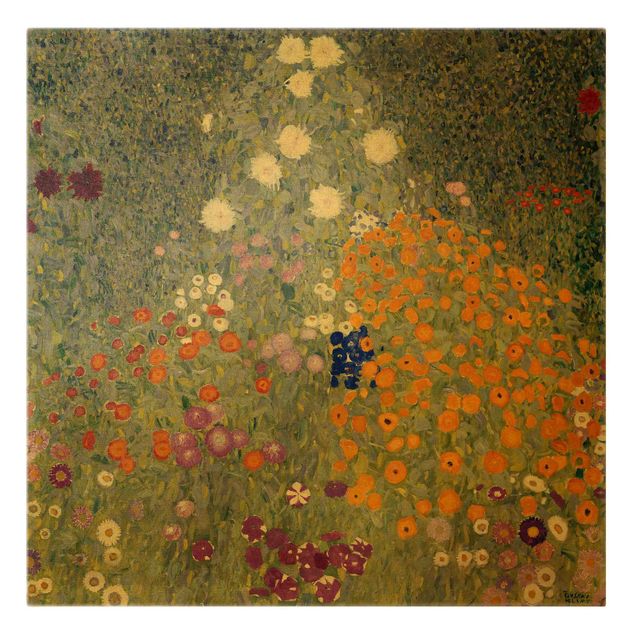 Canvas schilderijen Gustav Klimt - Cottage Garden