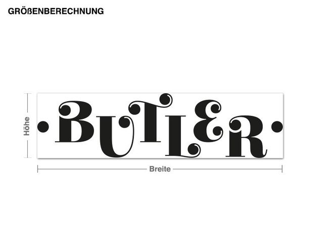 Muurstickers met wandhaken Butler lettering