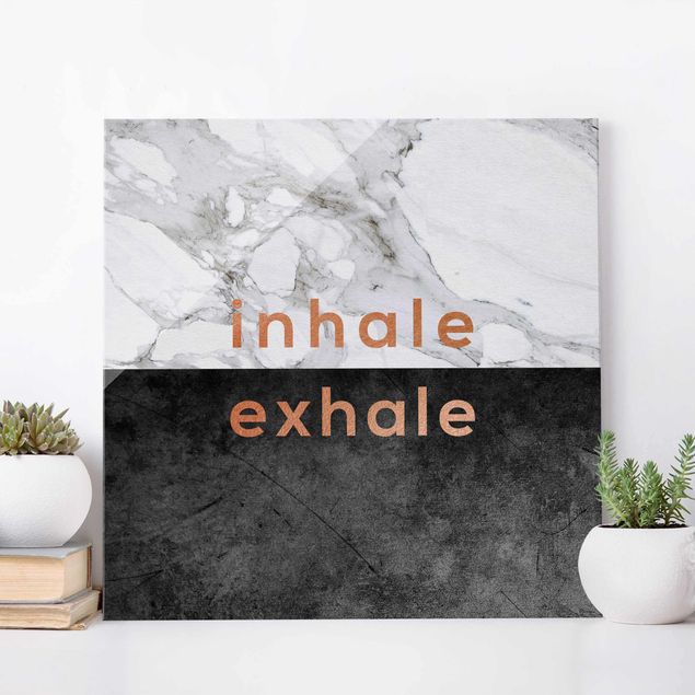 Magnettafel Glas Inhale Exhale Copper And Marble