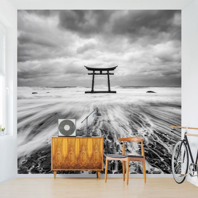 Fotobehang Japanese Torii In The Ocean
