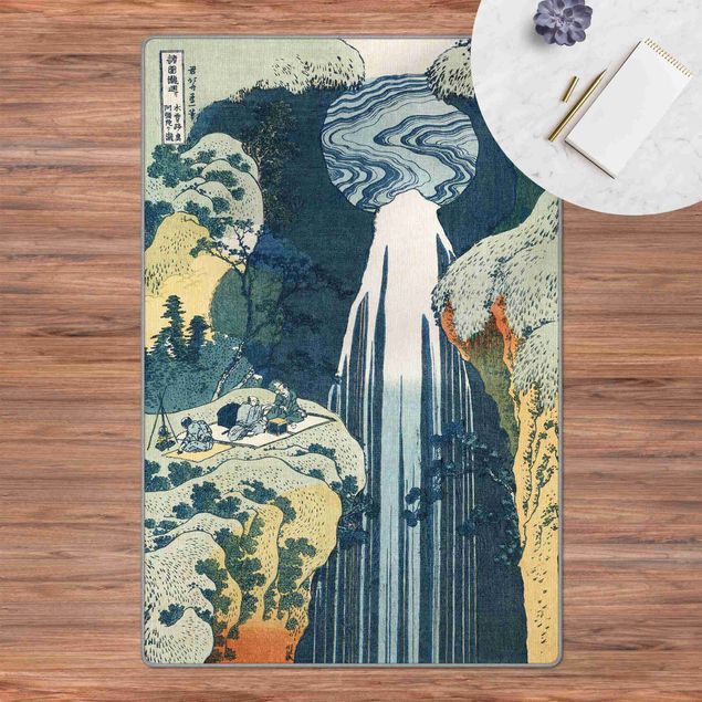 natuur tapijt Katsushika Hokusai – The Waterfall Of Amida