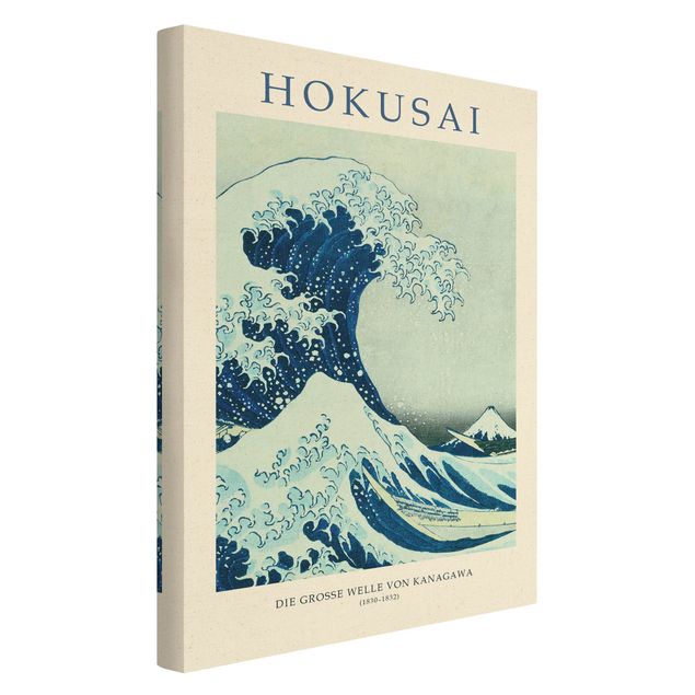 Natuurlijk canvas schilderijen Katsushika Hokusai - The Big Wave Of Kanagawa - Museum Edition