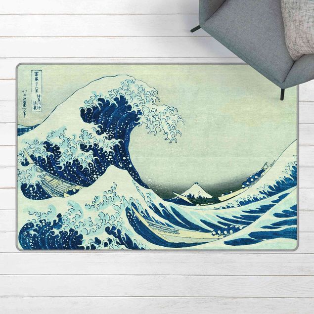 blauw vloerkleden Katsushika Hokusai - The Great Wave At Kanagawa