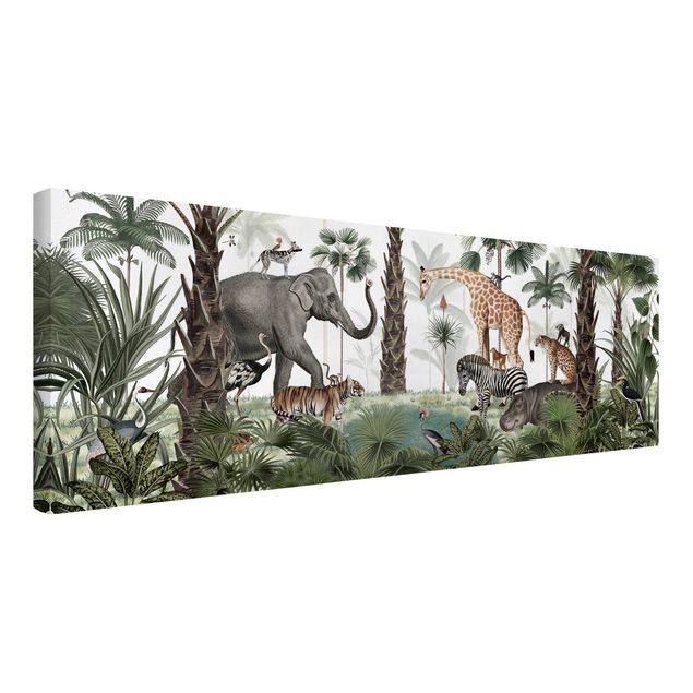 Canvas schilderijen - Kingdom of the jungle animals