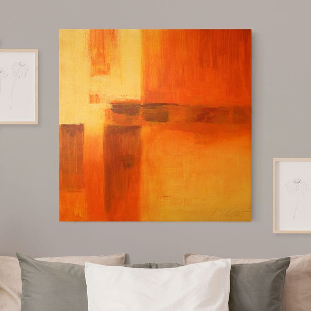 Canvas schilderijen Composition In Orange And Brown 01