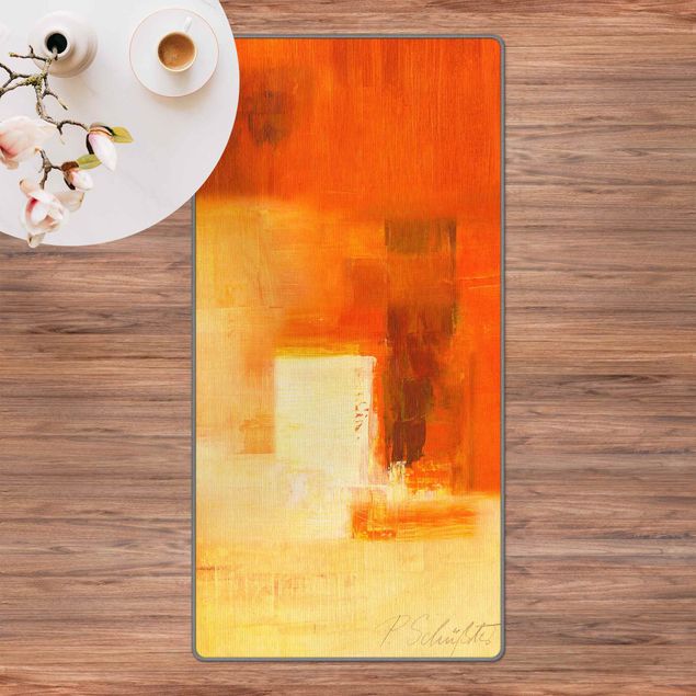 oranje tapijt Composition In Orange And Brown 03