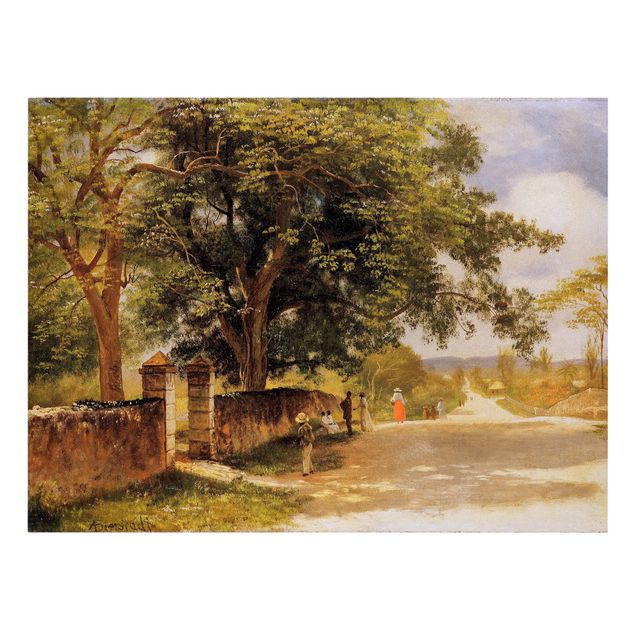 Canvas schilderijen Albert Bierstadt - Street In Nassau