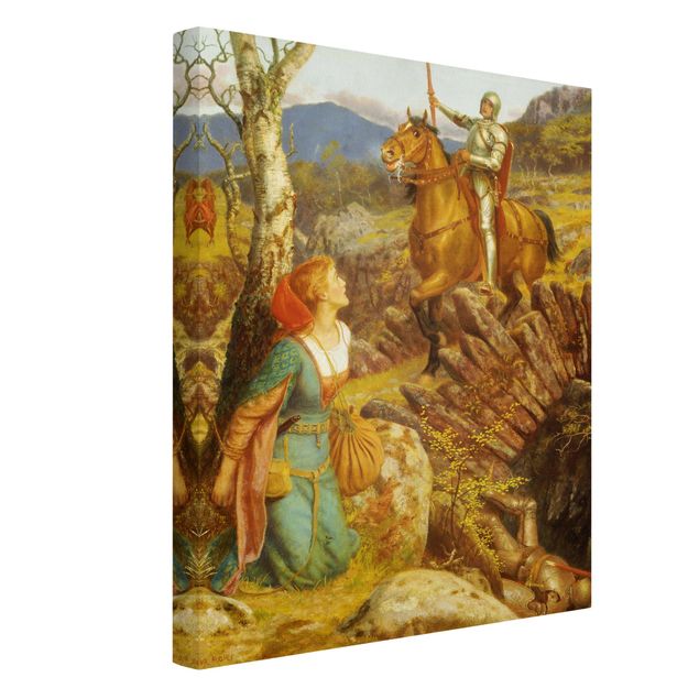 Canvas schilderijen Arthur Hughes - The Overthrowing of the Rusty Knight