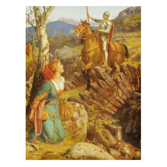 Canvas schilderijen Arthur Hughes - The Overthrowing of the Rusty Knight
