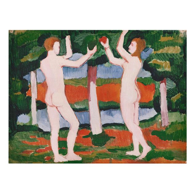 Canvas schilderijen August Macke - Adam And Eve