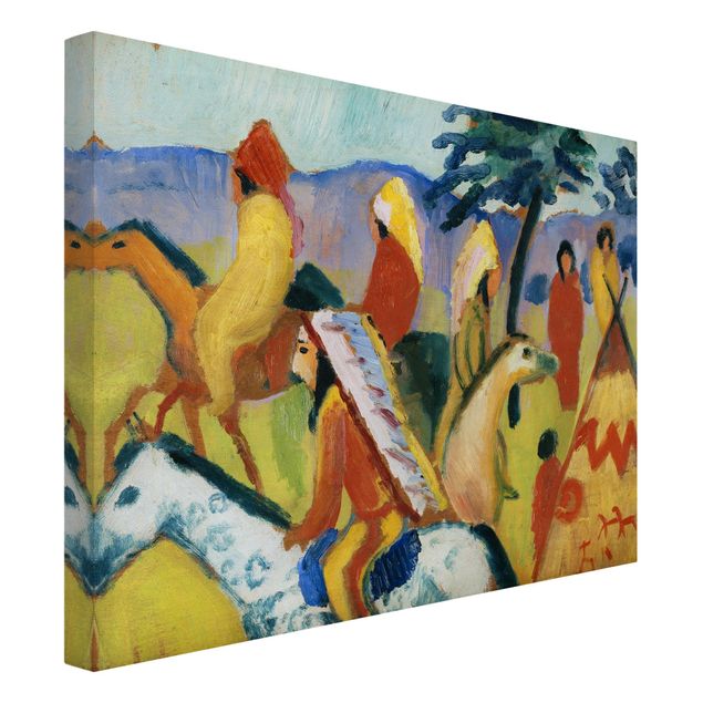Canvas schilderijen August Macke - Riding Indians