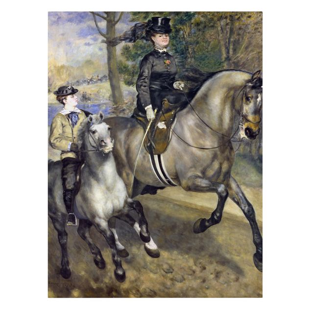 Canvas schilderijen Auguste Renoir - Riding in the Bois de Boulogne