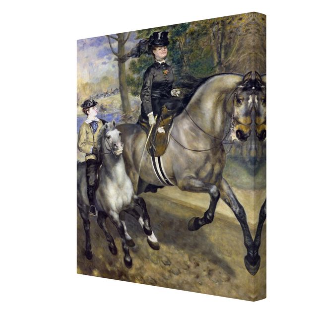Canvas schilderijen Auguste Renoir - Riding in the Bois de Boulogne