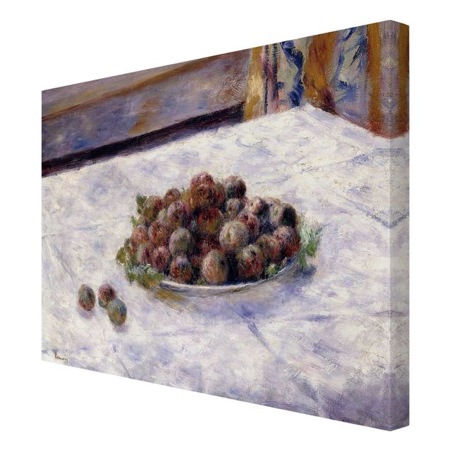 Canvas schilderijen Auguste Renoir - Still Life, A Plate Of Plums