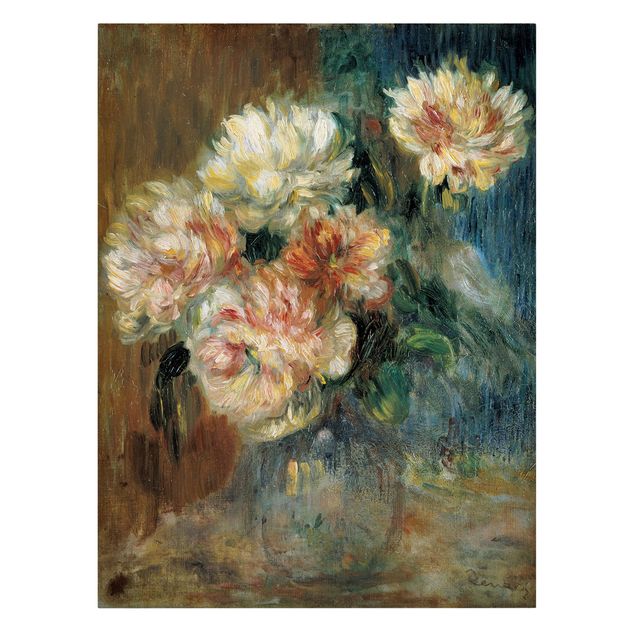 Canvas schilderijen Auguste Renoir - Vase of Peonies
