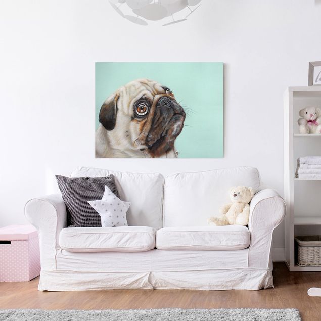 Canvas schilderijen Reward For Pug