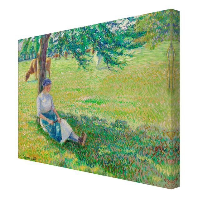 Canvas schilderijen Camille Pissarro - Cowgirl, Eragny