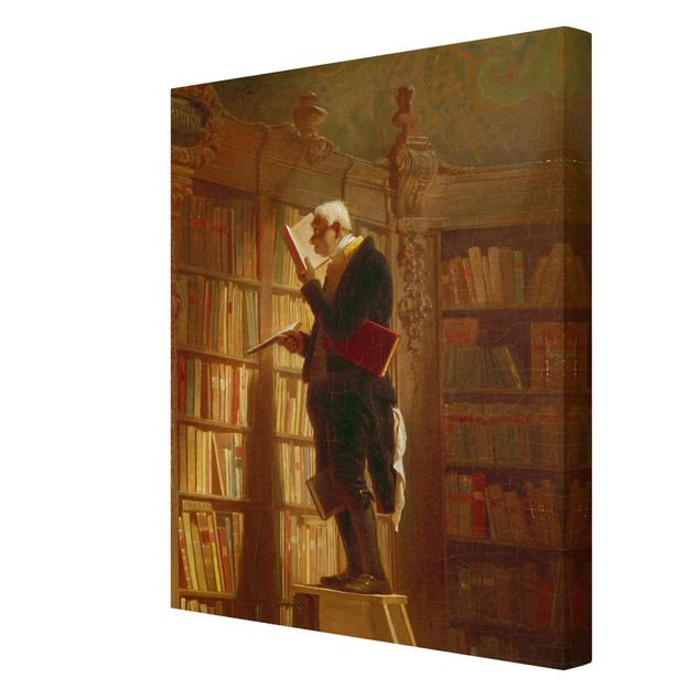 Canvas schilderijen Carl Spitzweg - The Bookworm (Detail)