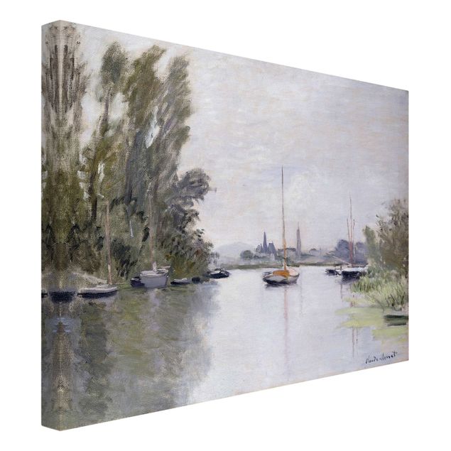 Canvas schilderijen Claude Monet - Argenteuil Seen From The Small Arm Of The Seine
