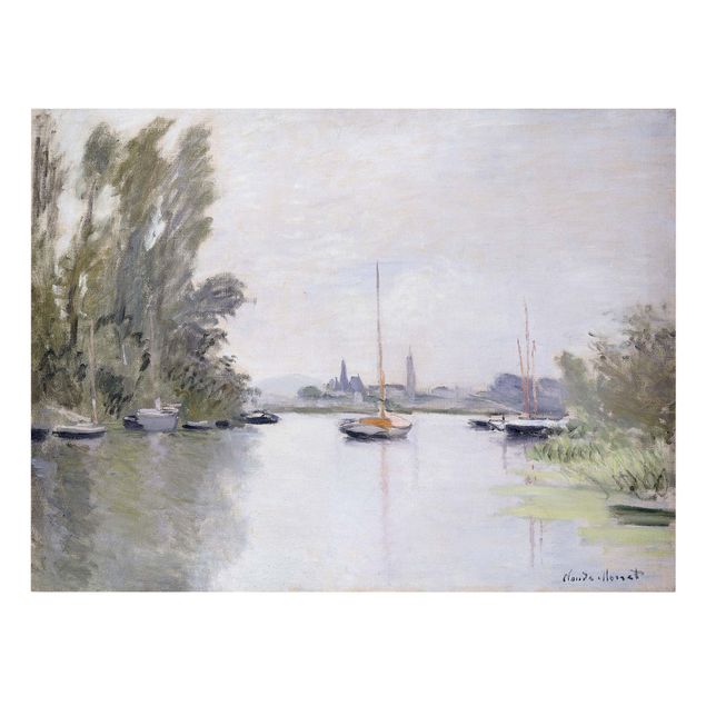 Canvas schilderijen Claude Monet - Argenteuil Seen From The Small Arm Of The Seine