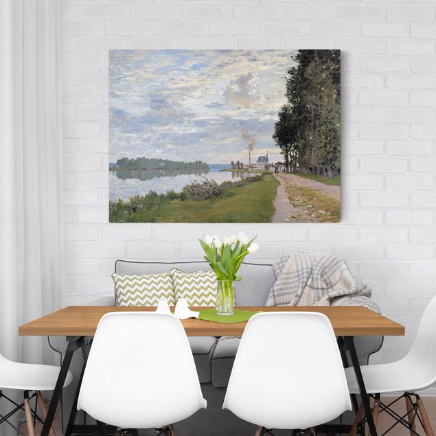 Canvas schilderijen Claude Monet - The Waterfront At Argenteuil