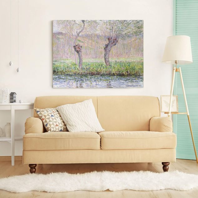 Canvas schilderijen Claude Monet - Willow Trees Spring