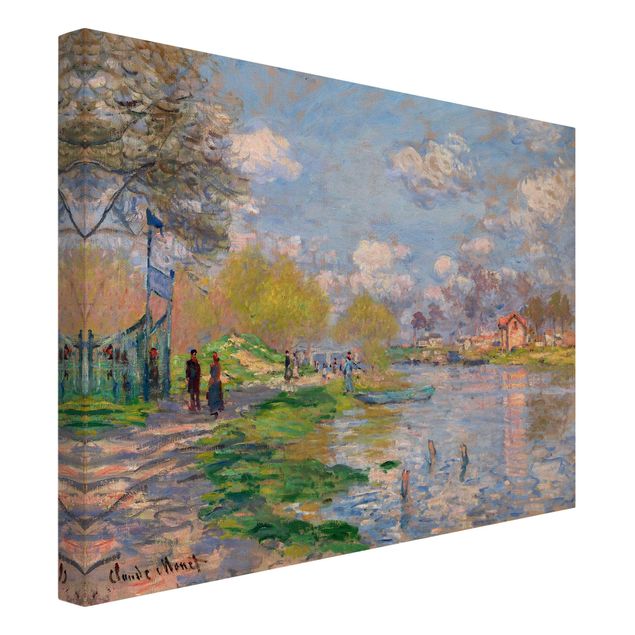 Canvas schilderijen Claude Monet - Spring On The Seine