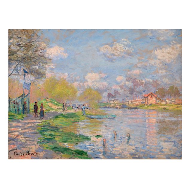 Canvas schilderijen Claude Monet - Spring On The Seine