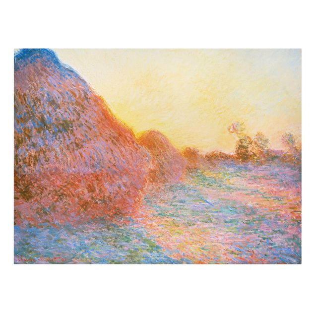 Canvas schilderijen Claude Monet - Haystack In Sunlight