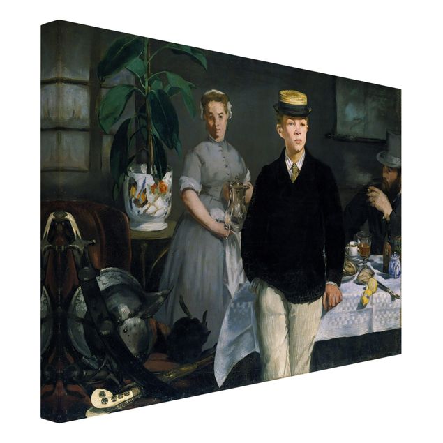 Canvas schilderijen Edouard Manet - Luncheon In The Studio