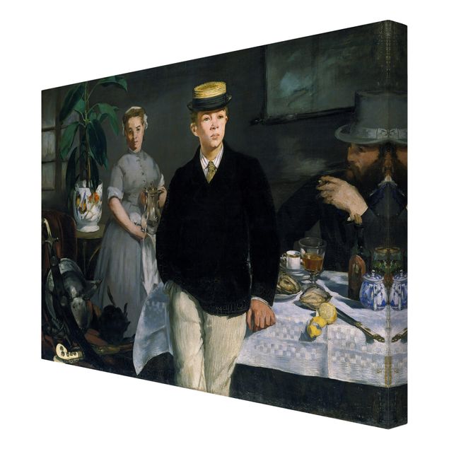 Canvas schilderijen Edouard Manet - Luncheon In The Studio