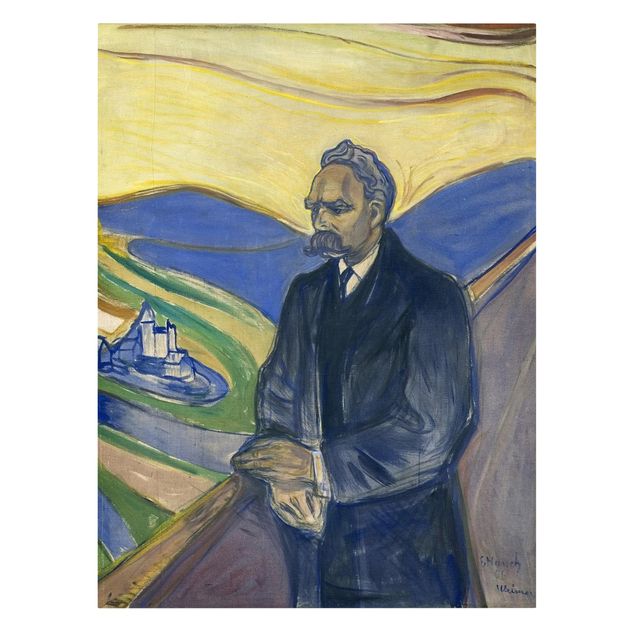 Canvas schilderijen Edvard Munch - Portrait of Friedrich Nietzsche