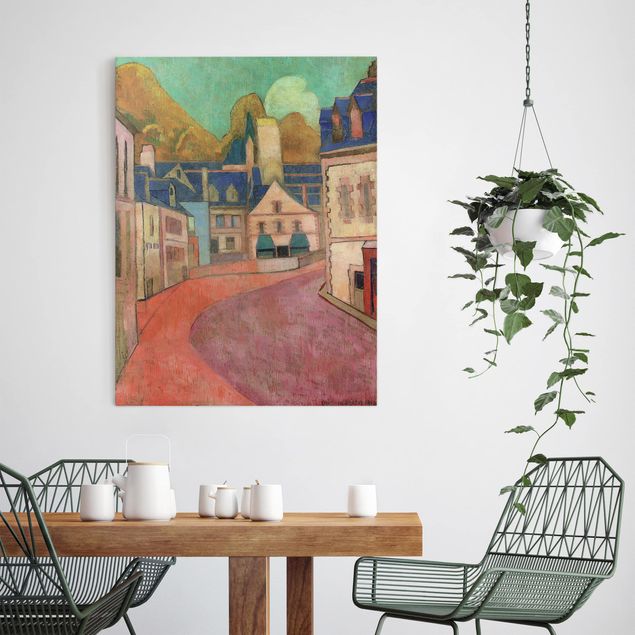 Canvas schilderijen Emile Bernard - La Rue Rose à Pont-Aven