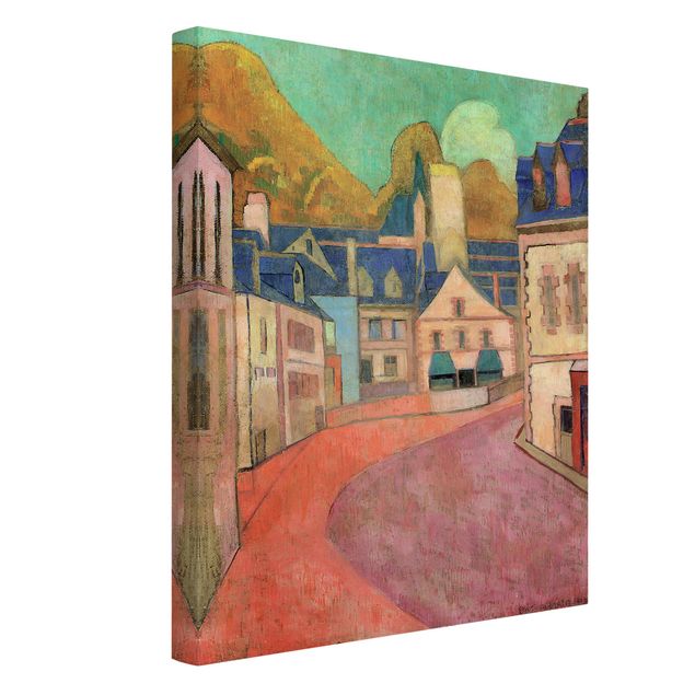 Canvas schilderijen Emile Bernard - La Rue Rose à Pont-Aven