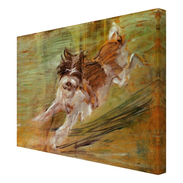Canvas schilderijen Franz Marc - Jumping Dog