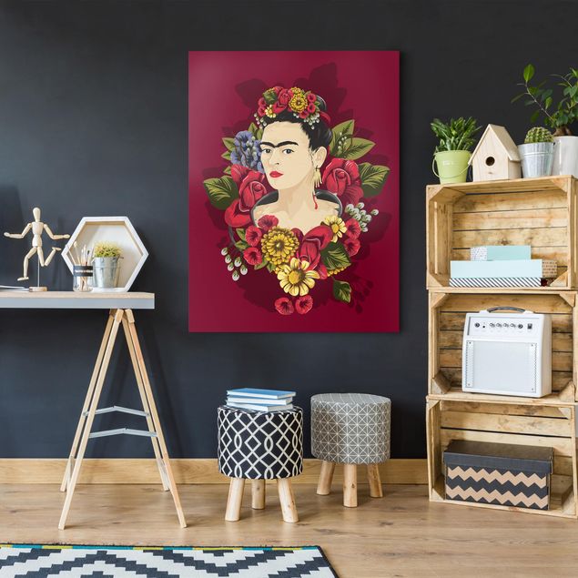 Canvas schilderijen Frida Kahlo - Roses