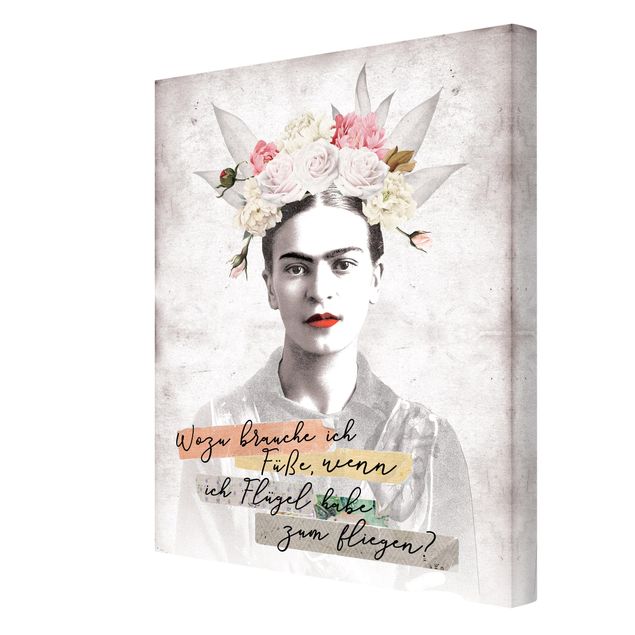 Canvas schilderijen Frida Kahlo - A quote