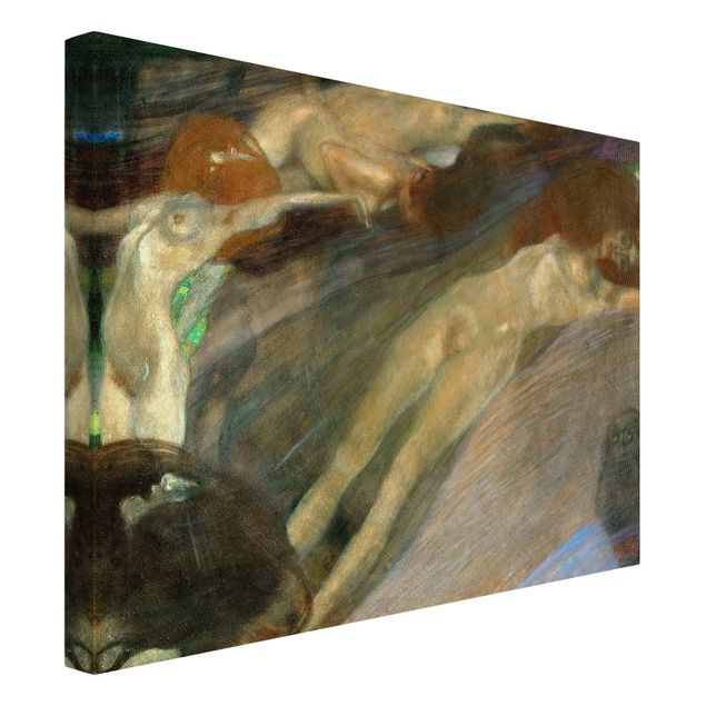 Canvas schilderijen Gustav Klimt - Moving Water