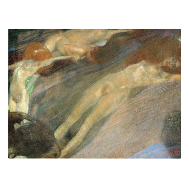 Canvas schilderijen Gustav Klimt - Moving Water