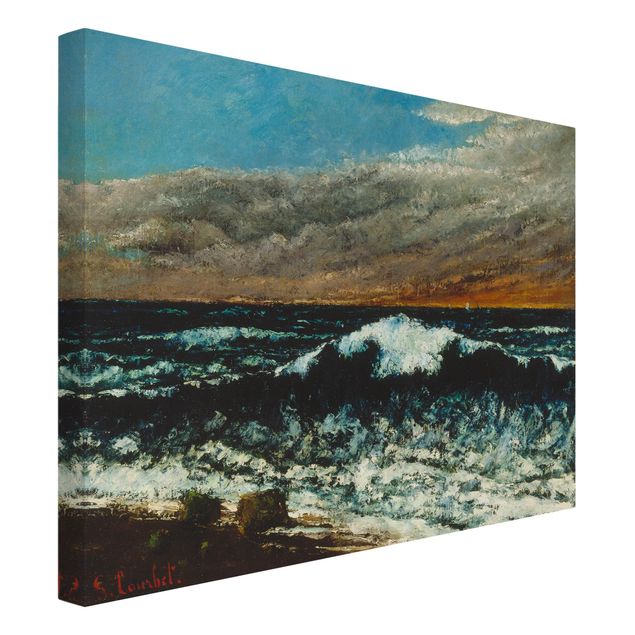 Canvas schilderijen Gustave Courbet - The Wave (La Vague)