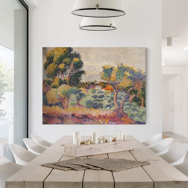 Canvas schilderijen Henri Edmond Cross - Eucalyptus And Olive Grove